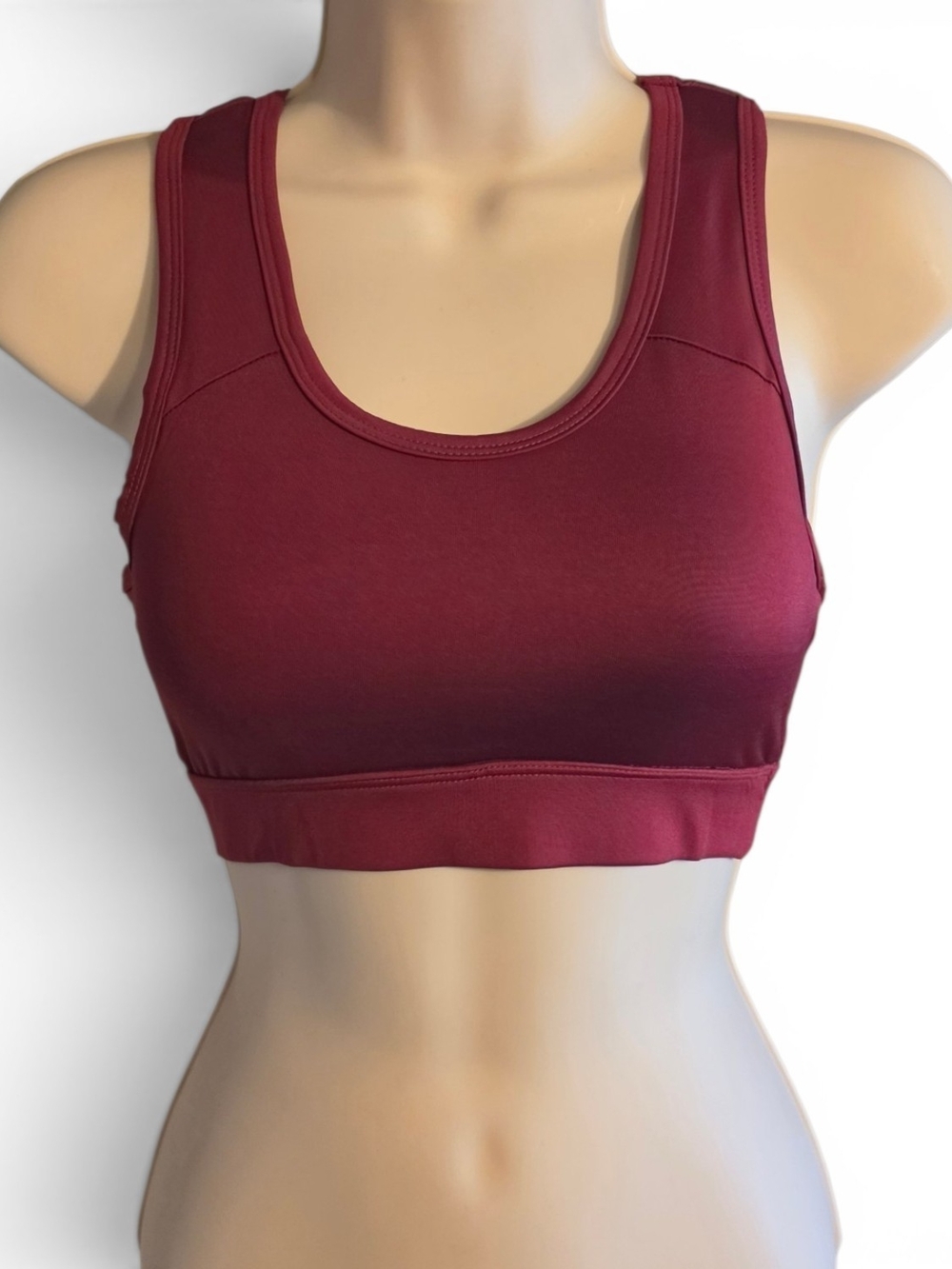 Shadow Sport Burgundy Strappy Racerback Sports Bra Size Small